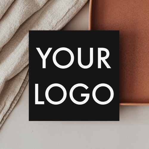 Elegant Professional Modern Logo Black Square Business Card