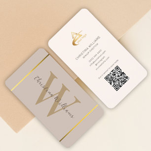 Elegant Professional Modern Minimalist Monogram Business Card
