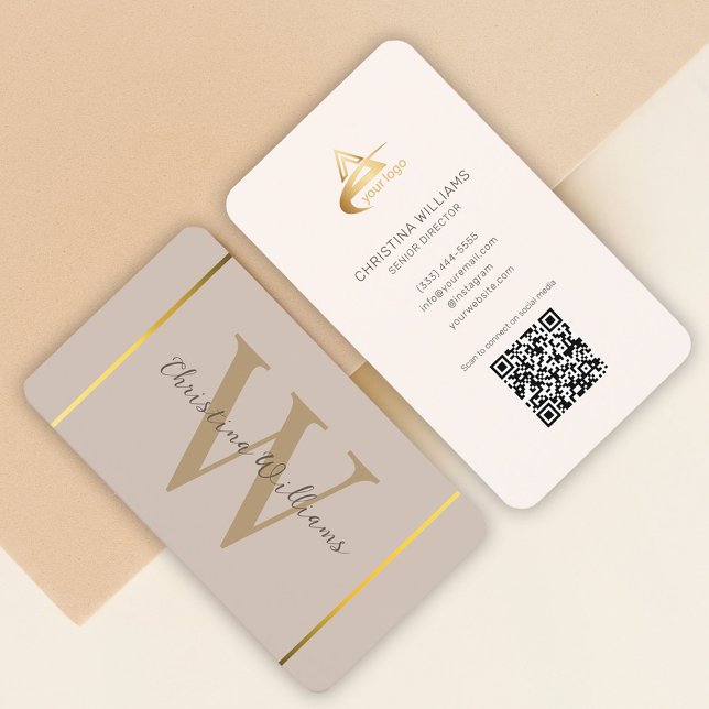 Elegant Professional Modern Minimalist Monogram Business Card (Elegant Professional Modern Minimalist Monogram Business Card)