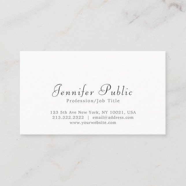Elegant Professional Modern Minimalist Template Business Card (Front)