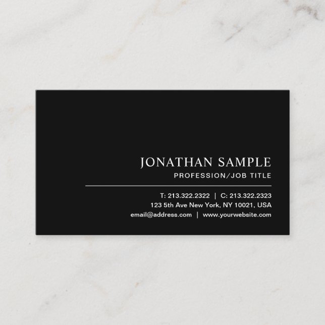 Elegant Professional Modern Minimalist Template Business Card (Front)