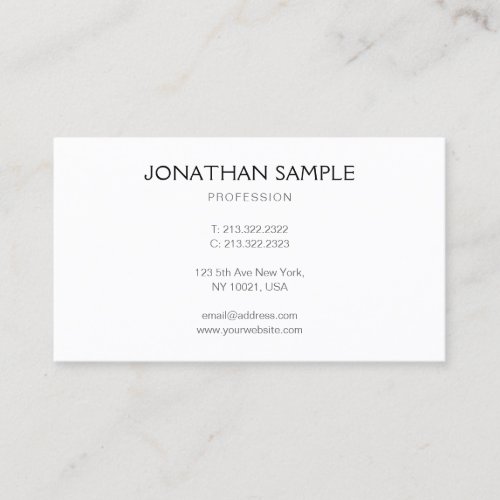 Elegant Professional Modern Minimalist Template Business Card