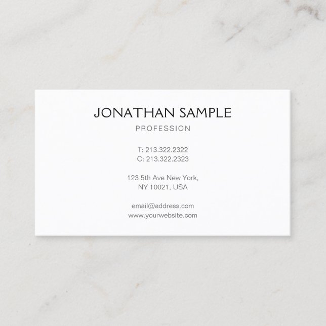 Elegant Professional Modern Minimalist Template Business Card (Front)