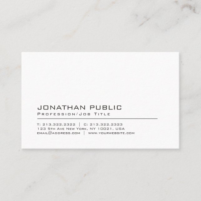 Elegant Professional Modern Minimalist Template Business Card (Front)
