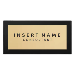 Elegant Professional Modern Plain Black Golden Door Sign