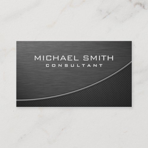 Elegant Professional Modern Plain Metal Black Business Card