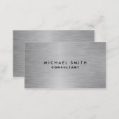 Elegant Professional Modern Silver Metal Plain Business Card (Front/Back)
