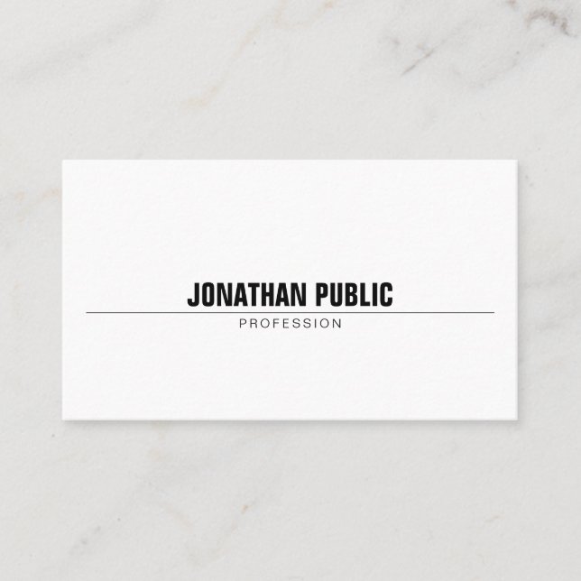 Elegant Professional Modern Simple Chic Plain Business Card (Front)