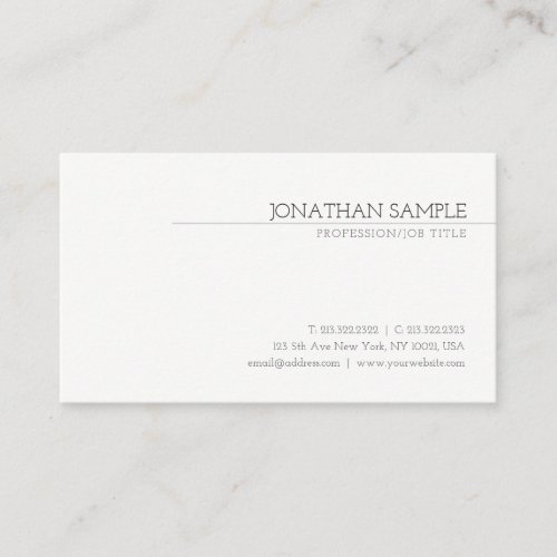 Elegant Professional Modern Simple Plain Trendy Business Card