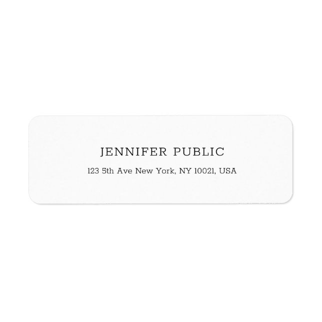 Elegant Professional Modern Simple White Template Label (Front)