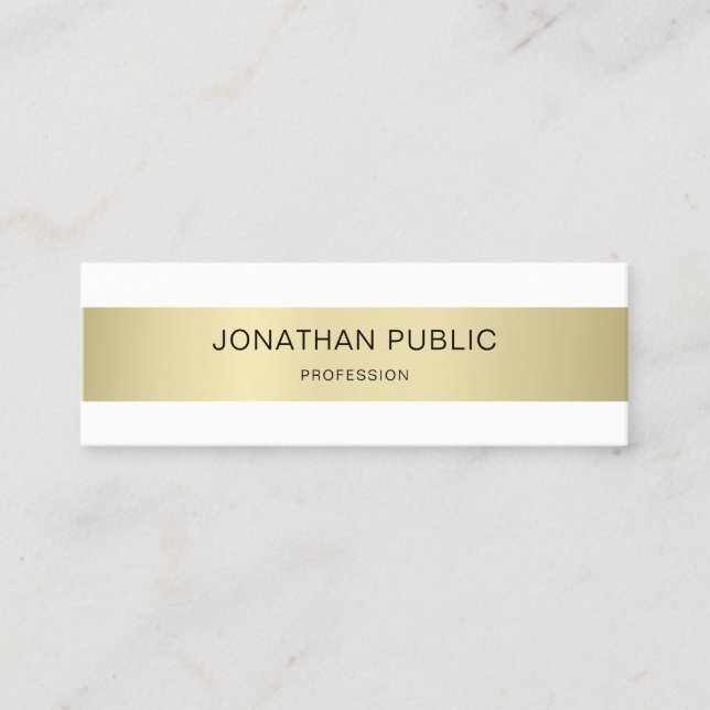 Elegant Professional Modern Sleek Plain Luxury Mini Business Card (Front)