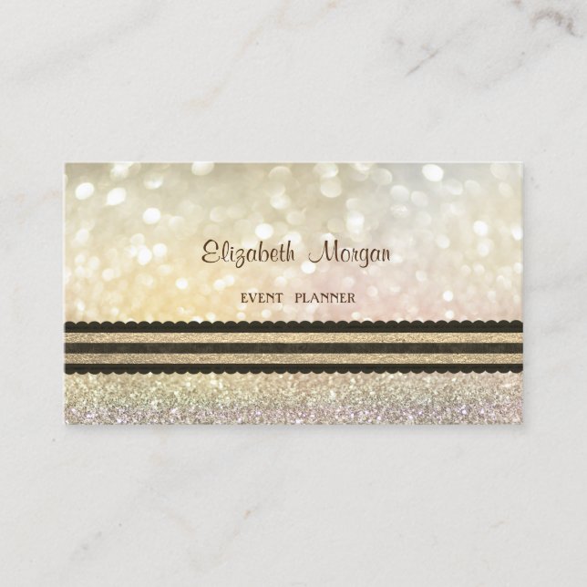 Elegant Professional Modern,Striped Bokeh Business Card (Front)