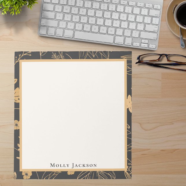 Elegant Professional Modern Stylish Black & Gold Notepad (Creator Uploaded)
