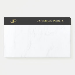 Elegant Professional Monogram Black Gold Simple Post-it Notes