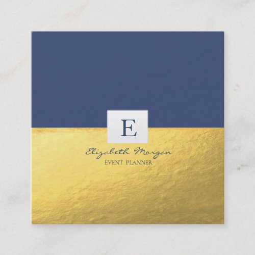 Elegant Professional Monogram Gold Square Business Card