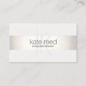 Elegant Professional Monogram Modern Silver Stripe Business Card (Front)