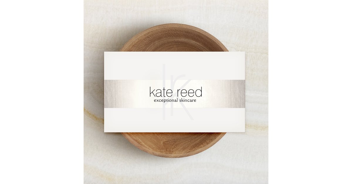 Elegant Professional Monogram Modern Silver Stripe Business Card | Zazzle