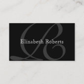 Elegant Professional Monogram R Black and Gray Business Card (Back)