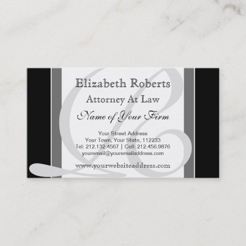 Elegant Professional Monogram R Black and Gray Business Card Templates