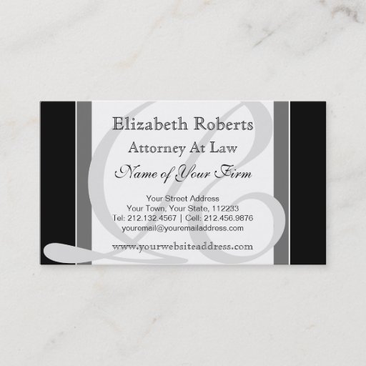 Customizable Elegant Professional Monogram R Black and Gray Business Card Templates