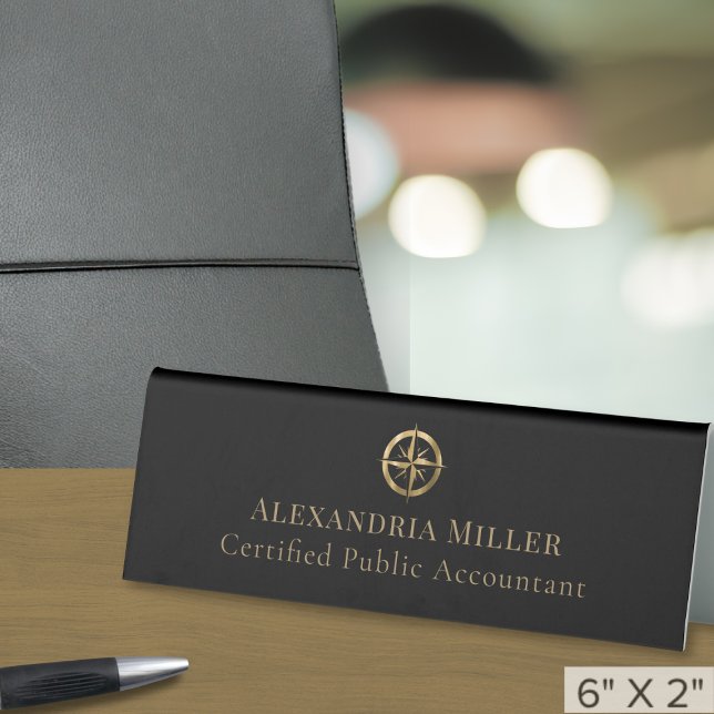 Elegant Professional Name Position Logo Table Tent (Creator Uploaded)