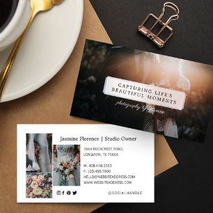 Elegant Professional Photo Gallery Photography Business Card