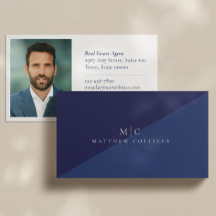 Elegant Professional Photo Monogram Business Card