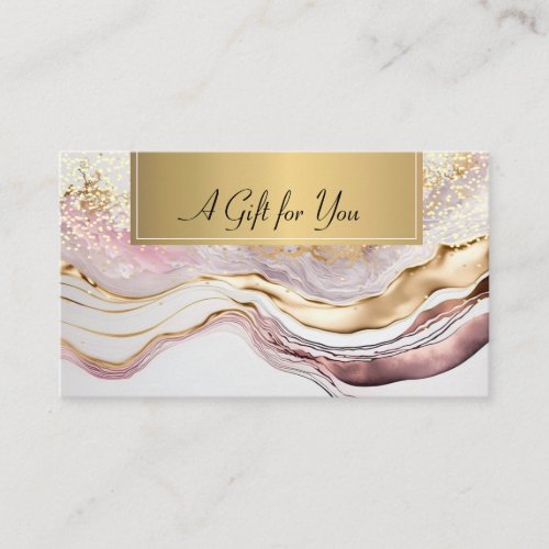 Elegant Professional Pink Marble Gold Confetti Discount Card