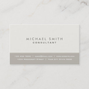 Elegant Professional Plain Beige Modern Simple Business Card