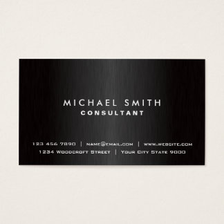 Elegant Professional Plain Black Modern Metal Business Card