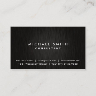 Elegant Professional Plain Black Modern Metal Business Card