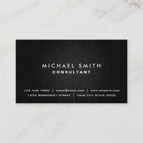 Elegant Professional Plain Black Modern Metal Business Card