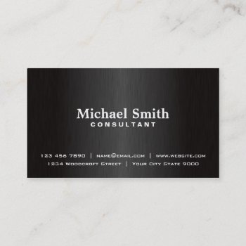 Elegant Professional Plain Black Modern Metal Business Card by Lamborati at Zazzle
