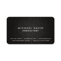 Elegant Professional Plain Black Modern Metal Look Business Card Elegant Professional Plain Black Modern Metal Look Business Card