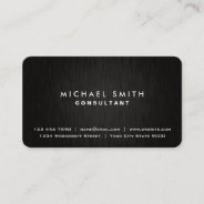 Elegant Professional Plain Black Modern Metal Look Business Card at Zazzle
