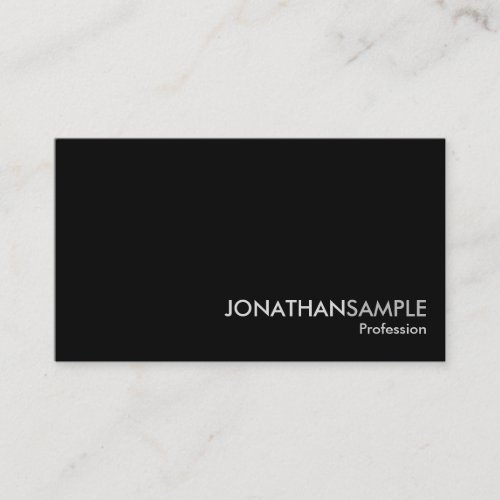 Elegant Professional Plain Black White Grey Matte Business Card