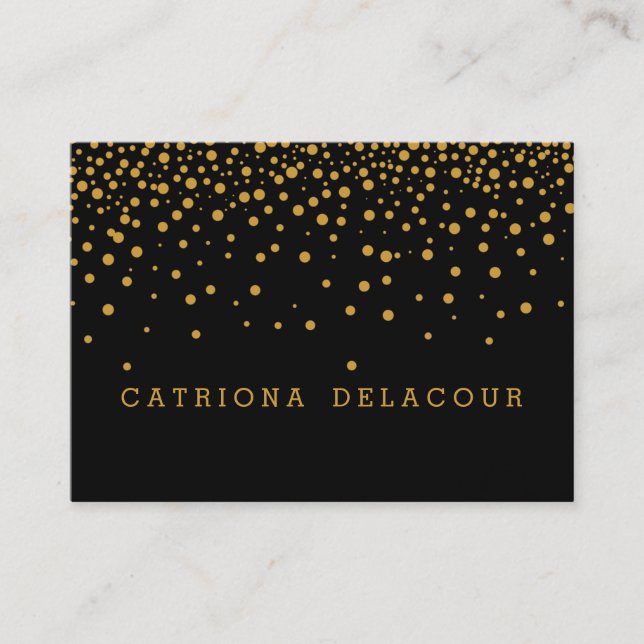 Elegant Professional Plain Modern  Black Gold Foil Business Card (Front)