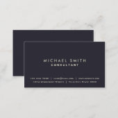 Elegant Professional Plain Modern Gold on Blue Business Card (Front/Back)