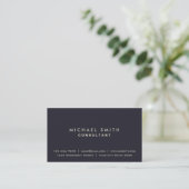 Elegant Professional Plain Modern Gold on Blue Business Card (Standing Front)