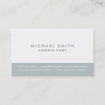 Elegant Professional Plain Modern Gray And White Business Card by Lamborati at Zazzle