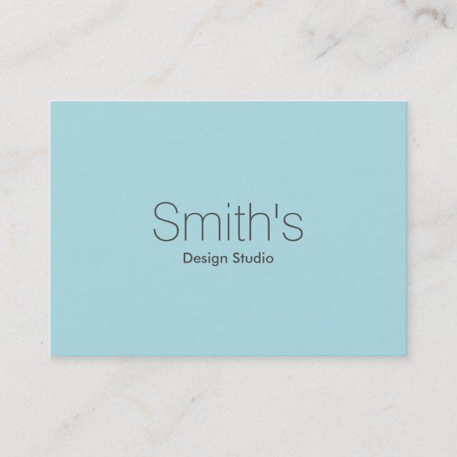 Elegant Professional Plain Modern Powder Blue Business Card (Front)