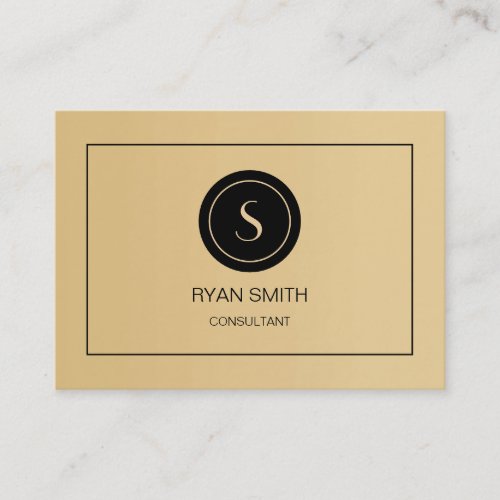 Elegant Professional Plain Monogram Golden Business Card