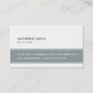 Elegant Professional Plain Simple Gray and White Business Card