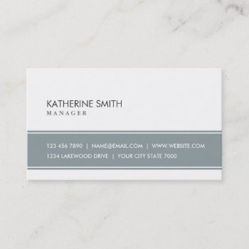 Elegant Professional Plain Simple Gray And White Business Card by BusinessCardsProShop at Zazzle