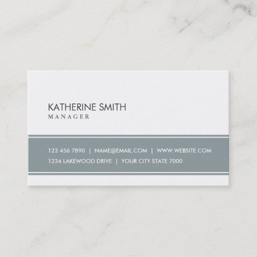 Customizable Elegant Professional Plain Simple Gray and White Business Card Template
