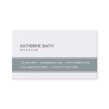 Elegant Professional Plain Simple Gray and White Business Card Elegant Professional Plain Simple Gray and White Business Card