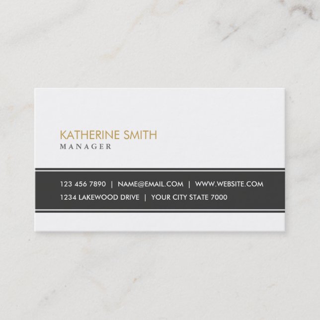 Elegant Professional Plain Simple White Fashion Business Card (Front)