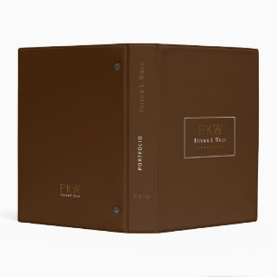 Elegant Professional Portfolio Brown Mini Binder