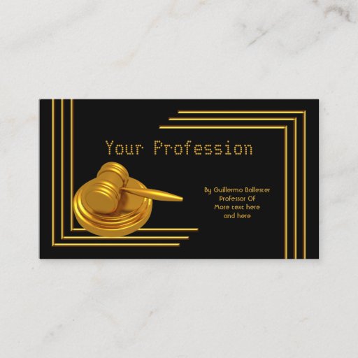 Customizable Elegant Professional Profession Gold Hammer Business Card