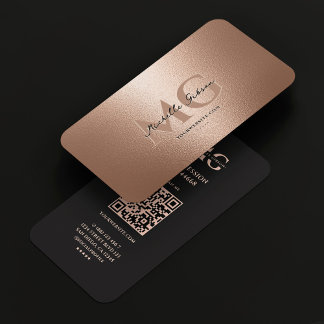 Elegant Professional Rosegold Black Modern Business Card